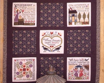 Counted Cross Stitch, Friends, Country Rustic, Pillow Ornament, Bowl Filler, Inspirational, Friendship, The Prairie Schooler,  PATTERN ONLY
