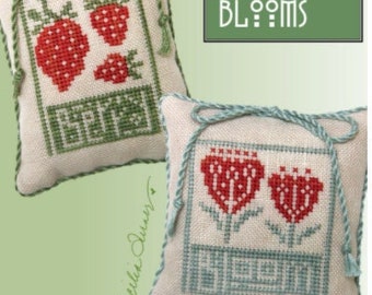 Cross Stitch Pattern, Imprints, Berries & Blooms, Strawberries, Pincushion, Pin Keep, Bowl Filler, Heart in Hand, PATTERN ONLY