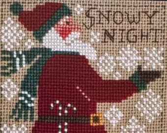 Counted Cross Stitch, 2023 Santa, Snowy Night, Christmas Decor, Lantern, Father Christmas, Snowflakes, The Prairie Schooler,  PATTERN ONLY