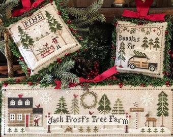 Counted Cross Stitch Pattern, Jack Frost's Tree Farm, Series Set, Parts 1-7, Christmas Tree Farm, Little House Needleworks, PATTERN SET ONLY