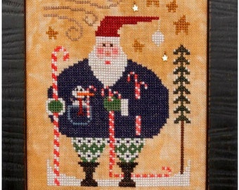 Counted Cross Stitch Pattern, Wee Santa 2020, Christmas Decor, Santa Claus, Snowman, Candy Cane, Christmas Tree, Heart in Hand, PATTERN ONLY