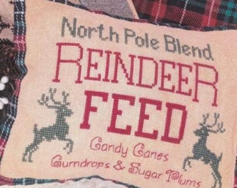 Counted Cross Stitch, Reindeer Feed, Christmas Decor, Pillow Ornament, Bowl Filler, Reindeer, The Mindful Needle Designs, PATTERN ONLY