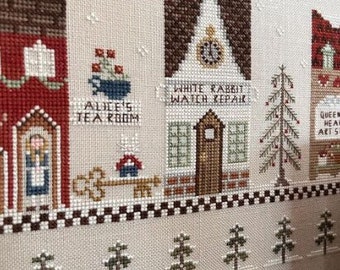 Counted Cross Stitch, Alice's Winter Wonderland, Storybook Inspired, Winter Decor, Evergreens, Snow, Little House Needleworks, PATTERN ONLY