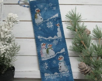 Counted Cross Stitch Pattern, Snowman Frolic, Winter Decor, Snowmen, Banner, Snowflakes,  KiraLyn's Needlearts, PATTERN ONLY