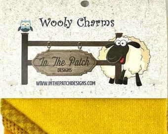 Wool, Honey, Wooly Charms, Felted Wool, Wool Charm Packs, Overdyed Wool, Wool Applique, Herringbone Wool, In the Patch Designs