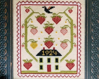 Counted Cross Stitch, Strawberry Dream, Farmhouse Decor, Country Chic, Kitchen Series, Carriage House Samplings, PATTERN ONLY