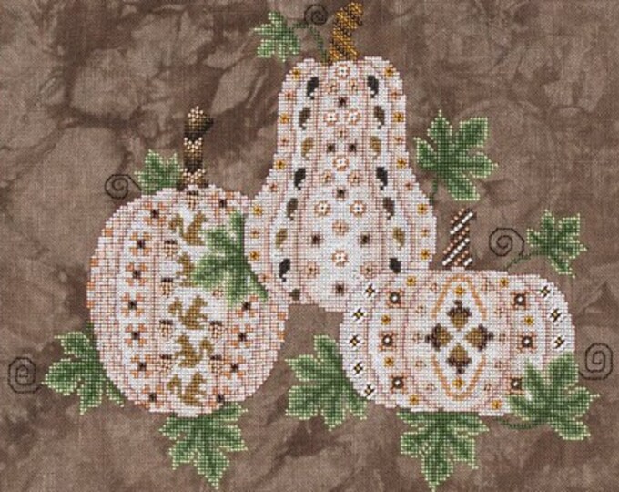 Counted Cross Stitch Pattern, Glorious Gourds, Autumn Decor, Squirrel ...