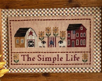 Counted Cross Stitch, The Simple Life, Independence, Cross Stitch Pattern, Patriotic Decor, Americana, Sheep, Mani di Donna, PATTERN ONLY