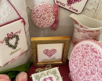 Counted Cross Stitch Pattern, My Heart To You Is Given, Smalls Booklet, Hearts, Pin Keeps, Ornaments, J B W Designs, PATTERN ONLY