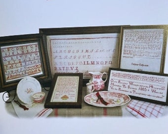 Counted Cross Stitch Pattern, Antique Sampler Collection 2, Antique Samplers, Red Samplers, Alphabet, JBW Designs, PATTERN ONLY