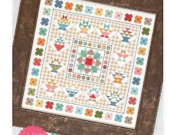 Counted Cross Stitch Pattern, Flea Market Baskets, Flower Baskets, Churn Dash, Garden Decor, Bee in My Bonnet, Lori Holt, PATTERN ONLY