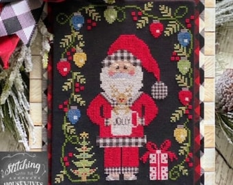 Counted Cross Stitch Pattern, Jolly St. Nick & Rudolph, Christmas Decor, Santa Claus, Rudolph, Stitching with the Housewives, PATTERN ONLY