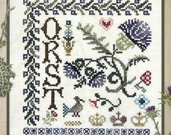 Counted Cross Stitch Pattern, Floral Alphabet Sampling Series, Bowl Filler, Pillow Ornament, Jeannette Douglas, PATTERN ONLY