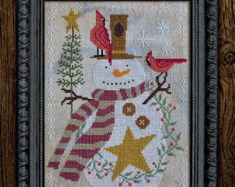 Counted Cross Stitch Pattern, It's Snow Time, A Time For All Seasons, Snowman, Cardinals, Cottage Garden Samplings , PATTERN ONLY