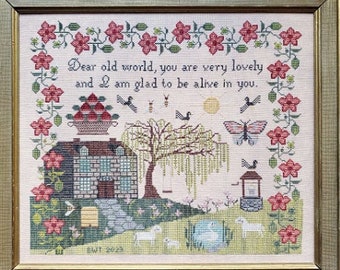 Counted Cross Stitch Pattern, Scenic Sampler, Anne of Green Gables Quote, Willow Tree, Bobbin, Heartstring Samplery, PATTERN ONLY