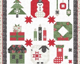 Quilt Pattern, Cuddle Up Sampler, Christmas Quilt, Country Rustic, Holiday Quilt, Coriander Quilts, Corey Yoder, PATTERN ONLY