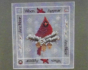 Counted Cross Stitch, When Cardinals Appear, Cardinal, Angels, Birdhouse, Inspirational, Blackberry Lane Designs, PATTERN ONLY