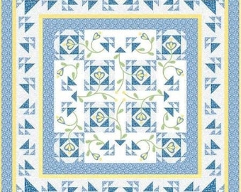 Quilt Pattern, Shadow Boxes, Pieced Quilt, Star Quilt, Bed Quilt, Summer Quilt, Spring Quilt, Accent Appliqued, Jillily Studio, PATTERN ONLY