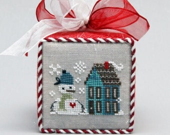 Counted Cross Stitch Patter, Frosty Frill, Snowman, Snowflakes, Winter Decor, Cecilia Turner, Heart in Hand, PATTERN ONLY