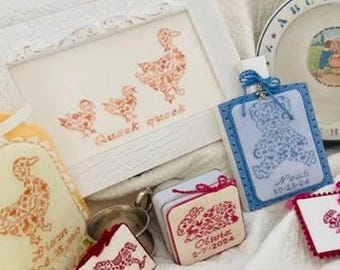 Counted Cross Stitch Pattern, French Baby Samplers, Personalize, Baby Shower, Remembrance, Motifs, J B W Designs, PATTERN ONLY