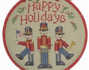 Counted Cross Stitch Patterns, Hoop De Doo, Happy Holidays, Hoop Decor, Christmas Ornaments, Bowl Fillers, Sue Hillis Designs, PATTERN ONLY