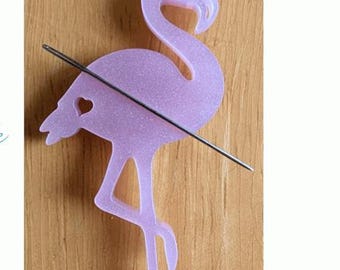Flamingo, Needle Minder, Magnetic, Needle Holder, Wildlife, Sewing Notion Tool, Embroidery Tool, Dawn Fiske, The Mindful Needle