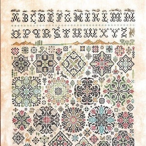 Counted Cross Stitch Pattern, Clouds over Vierlande, German Style, Alphabet Sampler, Tracy Horner, Ink Circles, PATTERN ONLY