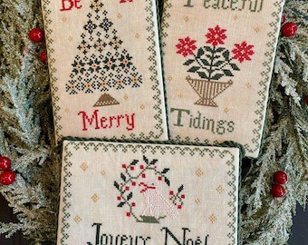 Counted Cross Stitch, Christmas Blessings, Christmas Decor, Petite Ornaments Trio, Annie Turner, The Proper Stitcher, PATTERN ONLY