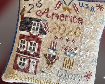 Cross Stitch Pattern, 250 Years, Patriotic Word Play, Patriotic Decor, Americana, Finally a Farmgirl, PATTERN ONLY