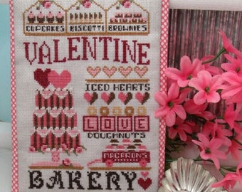 Counted Cross Stitch Pattern, Valentine Bakery, At the Bakery Series, Sweets, Carolyn Robbins, KiraLyns Needlearts, PATTERN ONLY