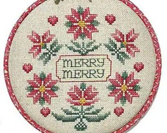 Counted Cross Stitch Patterns, Hoop De Doo, Merry Merry, Hoop Decor, Christmas Ornaments, Bowl Fillers, Sue Hillis Designs, PATTERN ONLY