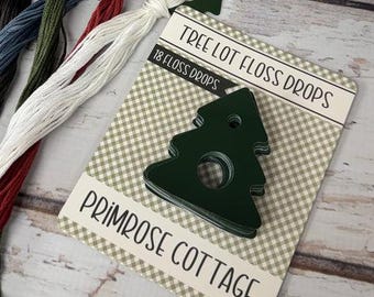 Tree Lot Floss Drops, Thread Drops, Floss Holder, Christmas Tree, Christmas Tree Floss Drops, Primrose Cottage,