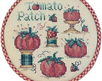 Counted Cross Stitch Patterns, Hoop De Doo, Tomato Patch, Hoop Decor, Pillow Ornaments, Bowl Fillers, Sue Hillis Designs, PATTERN ONLY