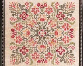 Cross Stitch Pattern, Prairie Flowers, Flower Motifs, Home Decor, Pillow Ornament, Flower Bouquet, Ink Circles, PATTERN ONLY