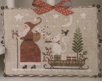 Counted Cross Stitch Pattern, Douce Nuit, Christmas Decor, Santa, Mouse, Candy Delivery, Snowflake, Collection Tralala, TraLaLa PATTERN ONLY