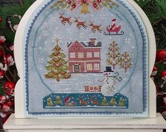 PRE-Order, Counted Cross Stitch Pattern, Winter Joy, Snow Globe Series, Christmas Decor, Santa, Snowman, Cherry Blossoms, PATTERN ONLY