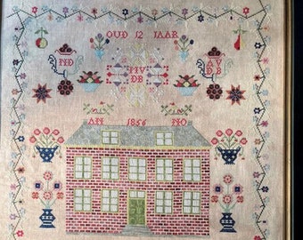 Counted Cross Stitch Pattern, My Father's House, Dutch Sampler, Motifs, Reproduction Sampler, Running with Needles & Scissors PATTERN ONLY