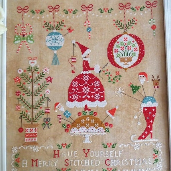 Counted Cross Stitch Pattern, Natale Ricamato, Christmas Embroidered, Italian Christmas Decor, Candy Canes, Cuore e Batticuore, PATTERN ONLY