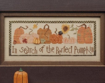 Counted Cross Stitch Pattern, Perfect Pumpkin, Fall Decor, Pumpkin, Primitive Decor, Sunflowers, Heart in Hand, PATTERN ONLY
