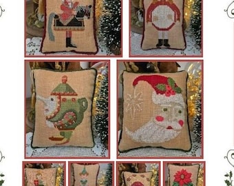 Counted Cross Stitch Pattern, Vintage Christmas Ornaments, Christmas Decor, Country Rustic, Pillows, Twin Peak Primitives, PATTERN ONLY