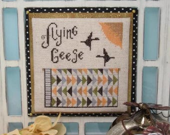 Counted Cross Stitch Pattern, Flying Geese, Country Chic, Farmhouse Rustic, Autumn Decor, Quilt, Sun, KiraLyn's Needlearts, PATTERN ONLY