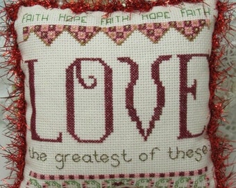 Counted Cross Stitch Pattern, Love, Valentine's Day Decor, Inspirational, Carolyn Robbins, KiraLyns Needlearts, PATTERN ONLY