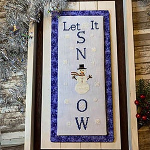 Counted Cross Stitch Pattern, Let It Snow, Winter Sampler, Snowman, Snowflakes, Winter Decor,  Needle Bling Designs, PATTERN ONLY