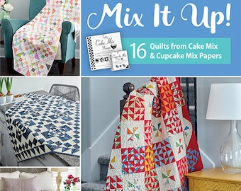 Softcover Book, Mix It Up, Quilt Patterns, Churn Dash, Pinwheels, Half Square Triangles, Table Runner, Lap Quilts, Applique, Moda All-Stars