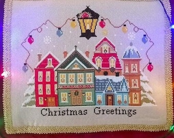 Counted Cross Stitch Pattern, Greetings From Christmas Alley, Christmas Decor, Country Rustic, Village, Twin Peak Primitives, PATTERN ONLY