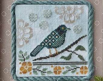 Counted Cross Stitch Pattern, Tranquility, Bird, Spring Decor, Calm, Spiritual Symbolism, Pillow Ornament, Jan Hicks Creates, PATTERN ONLY
