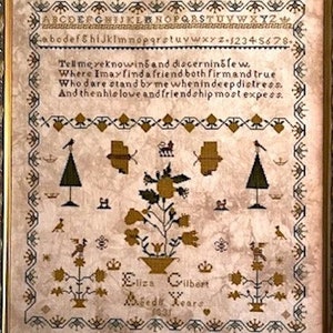 Counted Cross Stitch Pattern, Eliza Gilbert 1831, Alphabet Sampler, Reproduction Sampler, Olde Willow Stitchery, PATTERN ONLY