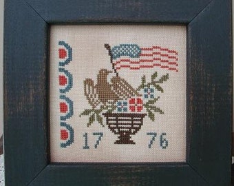 Counted Cross Stitch Pattern, Pride & Glory, American Eagle, American Flag, Patriotic Decor, Nan Lewis, Threadwork Primitives, PATTERN ONLY