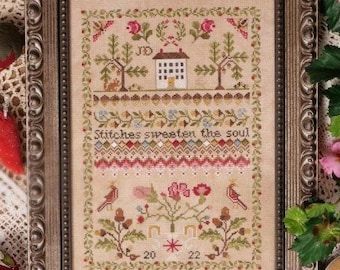 Counted Cross Stitch Pattern, Stitches Be Sweet, Be Series, Bird Motifs, Flower Motifs, Border, Jeannette Douglas, PATTERN ONLY