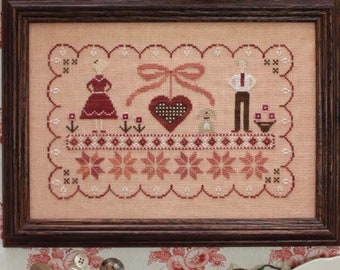 Counted Cross Stitch Pattern, True Love, Valentine's Day, Cottage Decor, Farmhouse, October House Fiber Arts, PATTERN ONLY